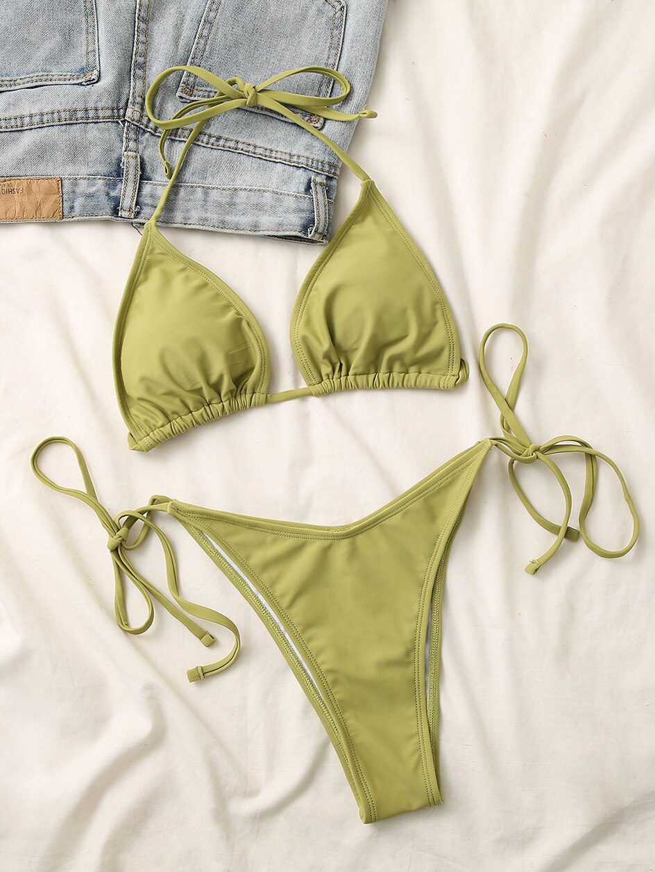 Sexy Micro Bikini 2023 Woman Swimsuit Criss Cross Swimwear Women String Thong Bikinis Set Bathing Suit Summer Bath Beach Wear