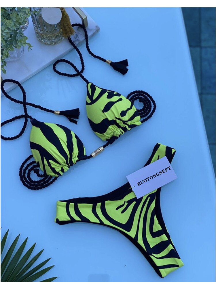 RUOTONGSEPT Swimwear Thong Bikini Set 2022 New Blue Swimsuits Woman Sexy Bathing Suits Bikinis Triangle Bandage Female Beachwear