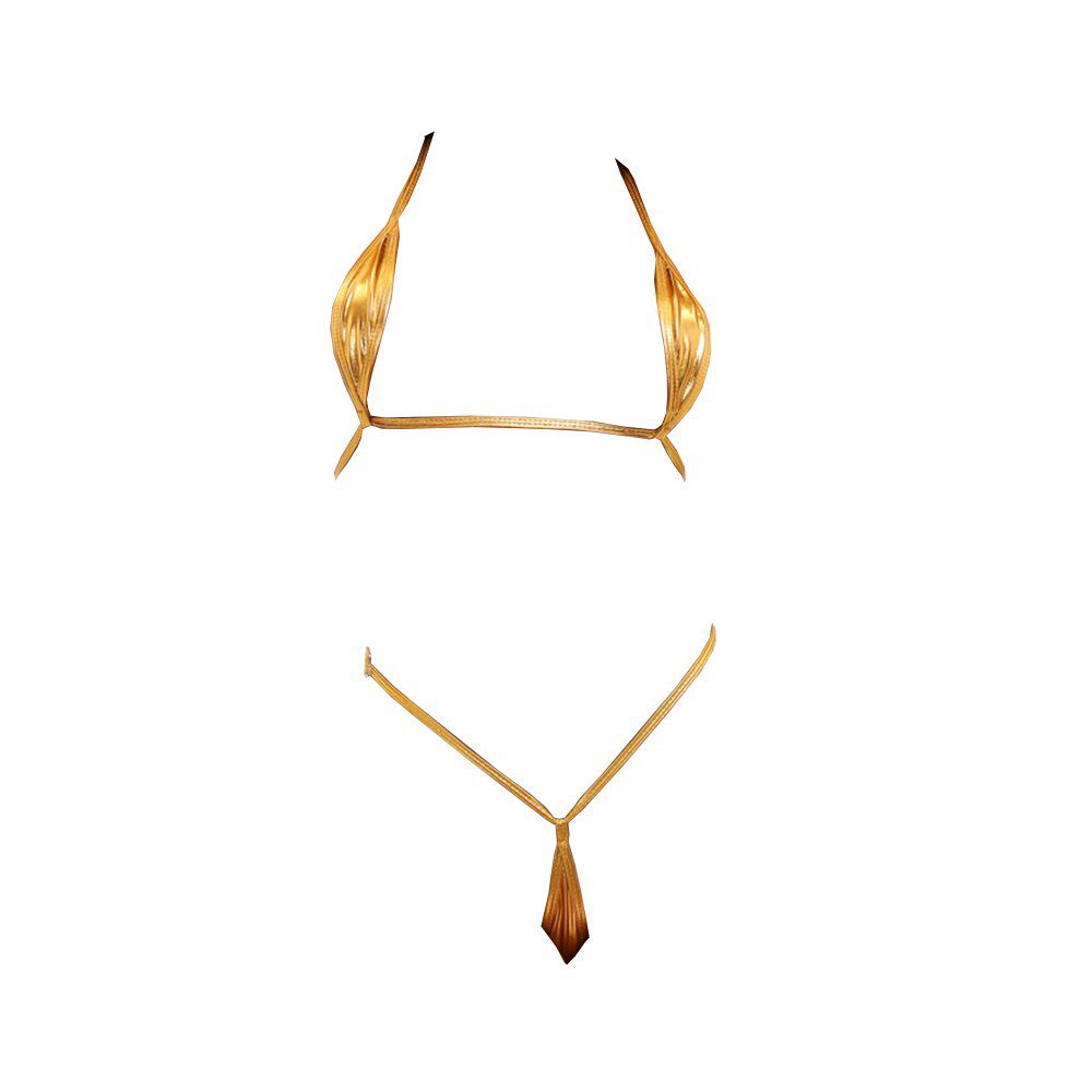 Women Swimwear Shiny Erotic Tiny Bikini Lingerie Set Halter Neck Bra Micro G String Thong Underwear PU Patent Leather Swimsuit