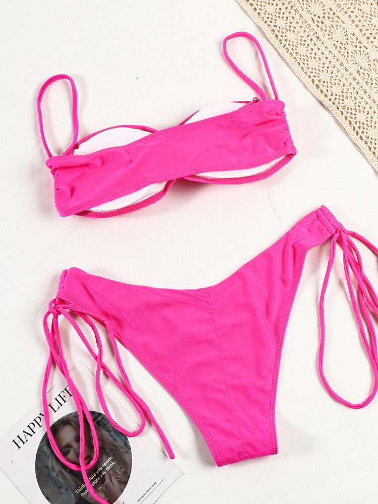 ZRTAK Leopard Swimwear Sexy Bikinis Patchwork Swimsuit Women 2023 Bathing Suit Print Bikini Sets Solid Beachwear Cup