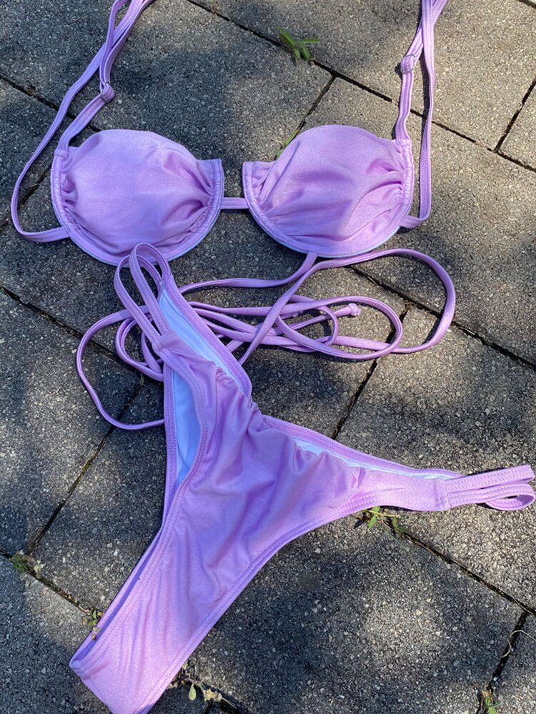 ZRTAK Leopard Swimwear Sexy Bikinis Patchwork Swimsuit Women 2023 Bathing Suit Print Bikini Sets Solid Beachwear Cup