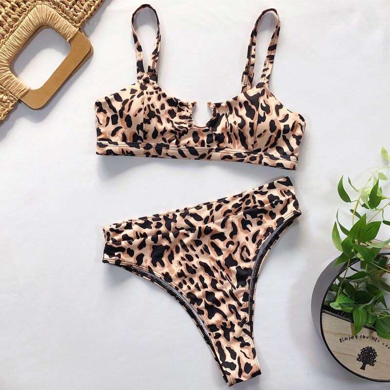 2022 Sexy Women High Waist Bikini Swimsuit Swimwear Female Bandeau Thong Brazilian Bikini Set Bathing Suit Bather