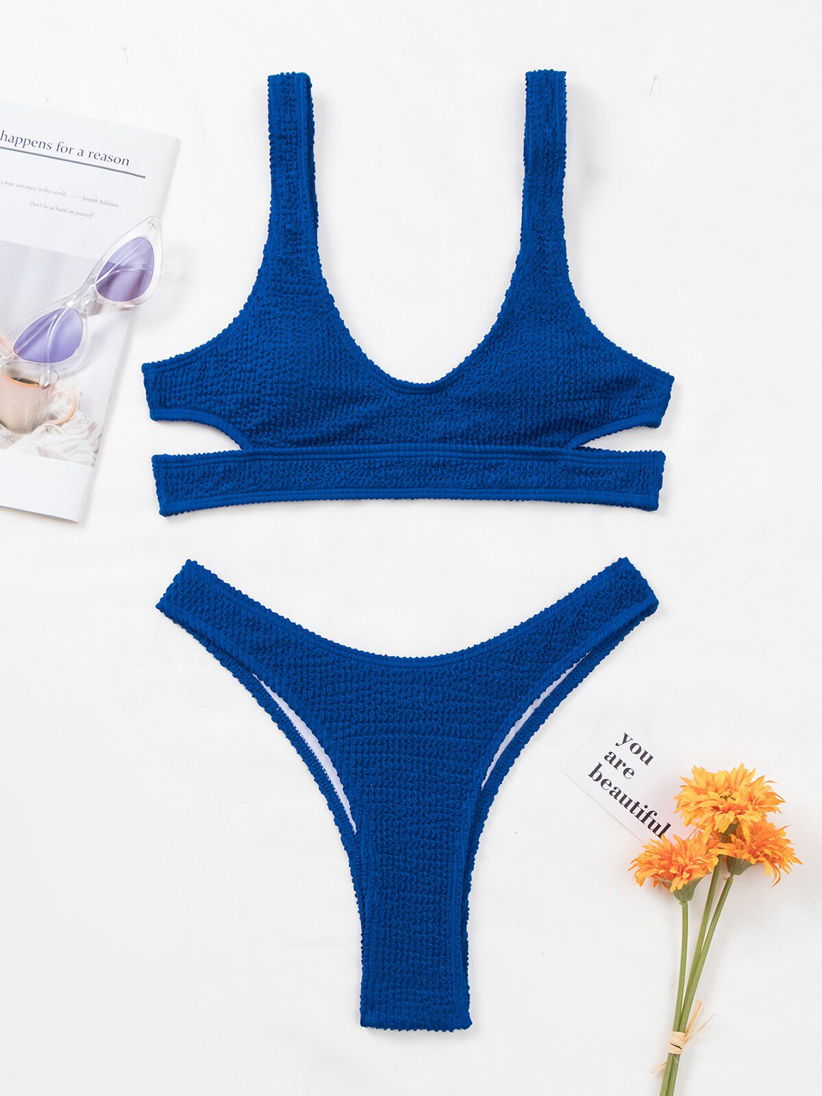 2022 Sexy Women High Waist Bikini Swimsuit Swimwear Female Bandeau Thong Brazilian Bikini Set Bathing Suit Bather