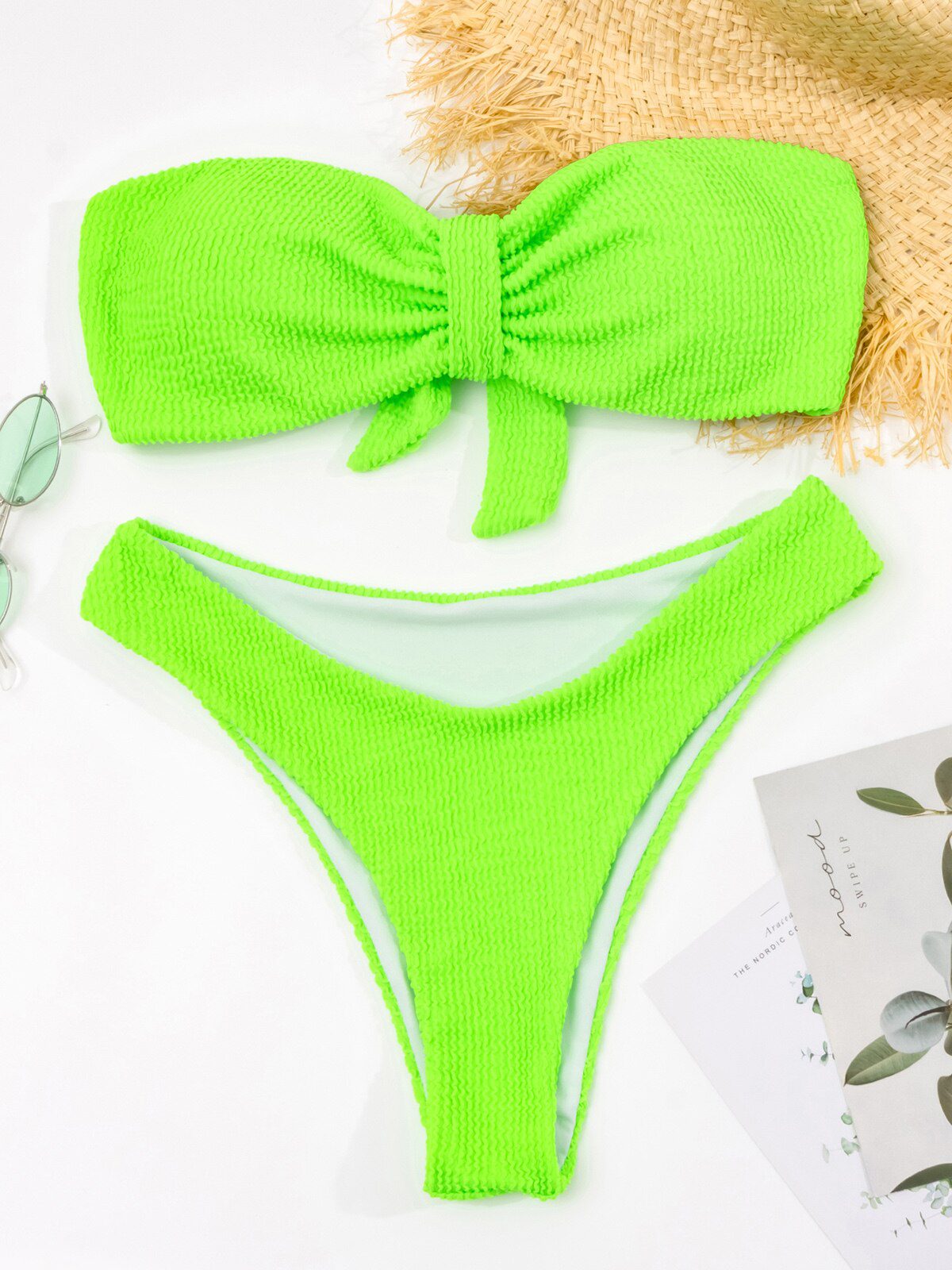 2022 Sexy Women High Waist Bikini Swimsuit Swimwear Female Bandeau Thong Brazilian Bikini Set Bathing Suit Bather