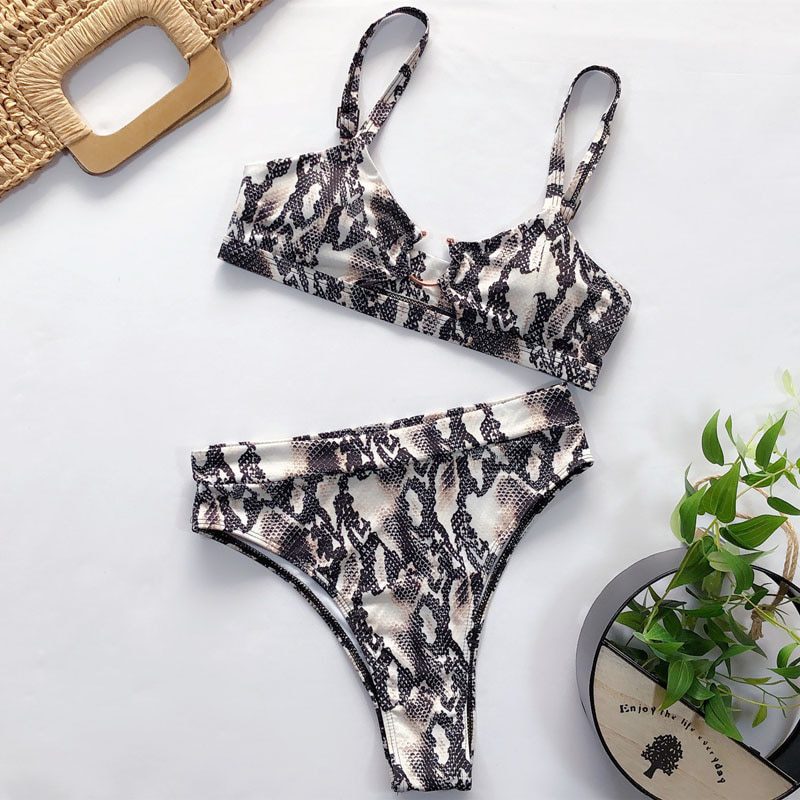 2022 Sexy Women High Waist Bikini Swimsuit Swimwear Female Bandeau Thong Brazilian Bikini Set Bathing Suit Bather