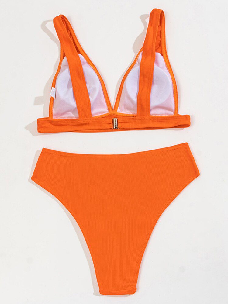 White Color Bikinis Bandeau Swimwear Women Swimsuit Sexy Ruffles Bikini Set Thong Beachwear Summer Bath Suit Hollow Out Biquini