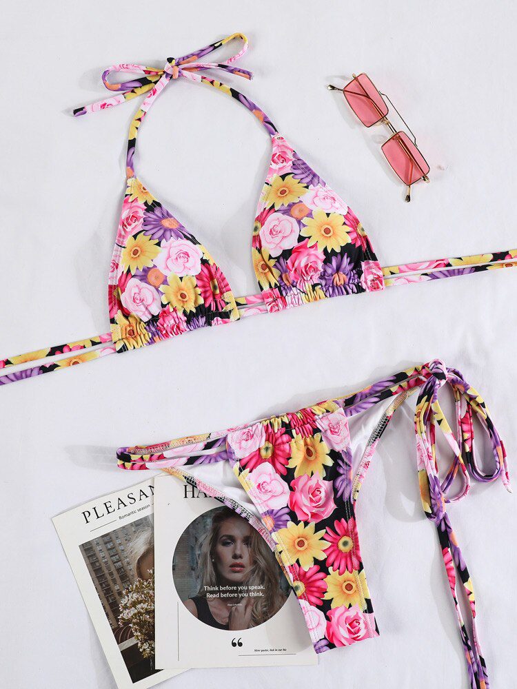 ZRTAK 2022 Bikinis Women's Swimwear Sexy Swimsuit Female Biquinis Bandage Beachwear Print Bathing Suit Tie Dye Bikini Sets