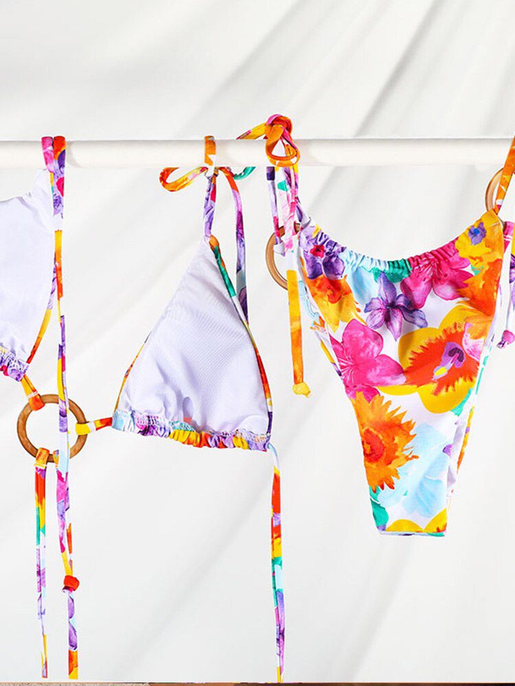 ZRTAK 2022 Bikinis Women's Swimwear Sexy Swimsuit Female Biquinis Bandage Beachwear Print Bathing Suit Tie Dye Bikini Sets