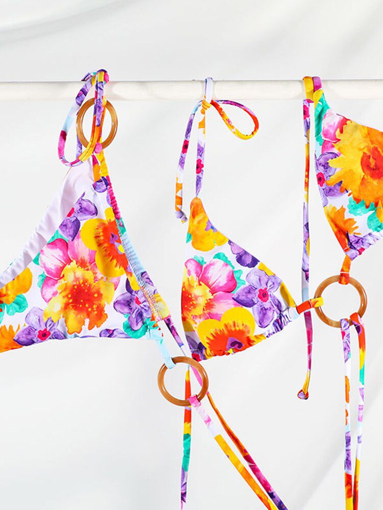 ZRTAK 2022 Bikinis Women's Swimwear Sexy Swimsuit Female Biquinis Bandage Beachwear Print Bathing Suit Tie Dye Bikini Sets