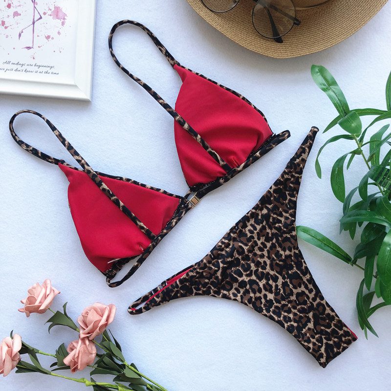 High Cut Micro Bikini Women Leopard Bandage Push Up Swimsuit Sexy Bathing Suit Padded Thong Swimwear Biquini Trajes De Ba&ntilde;o 2023