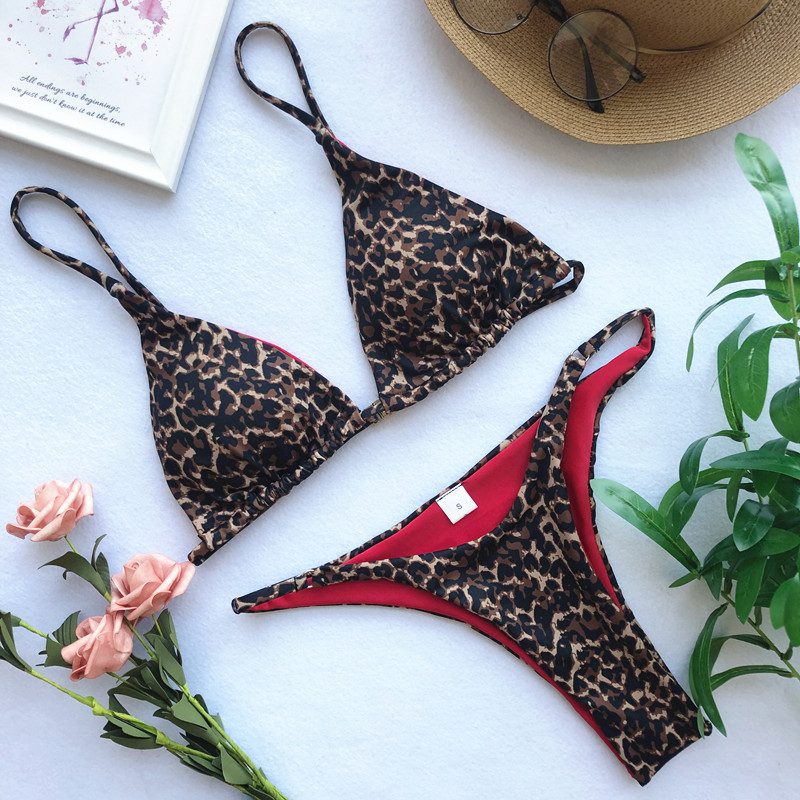 High Cut Micro Bikini Women Leopard Bandage Push Up Swimsuit Sexy Bathing Suit Padded Thong Swimwear Biquini Trajes De Ba&ntilde;o 2023