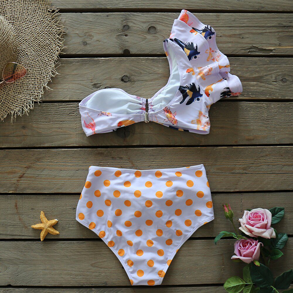 Two-Pieces Women Floral 2022 Push-Up Padded Bra Ruffles Bandage Bikini Set Swimsuit Swimwear Bathing Suit Beachwear Biquini
