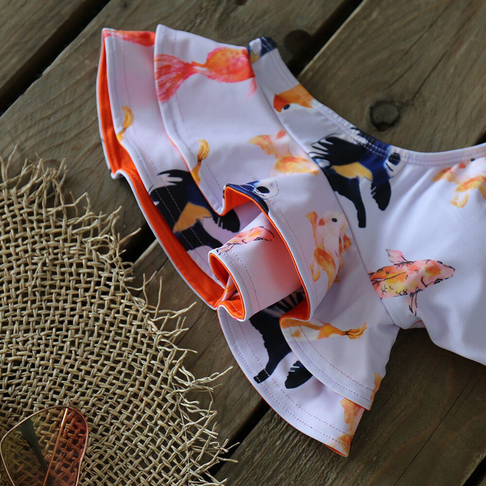 Two-Pieces Women Floral 2022 Push-Up Padded Bra Ruffles Bandage Bikini Set Swimsuit Swimwear Bathing Suit Beachwear Biquini