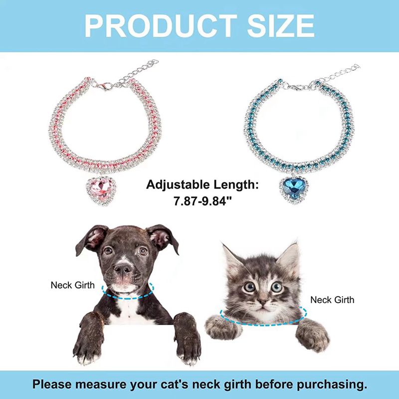 Diy Leuke Luxe Huisdier Kraag Huisdier Kat Hond Kraag Liefde Hanger Dierbenodigdheden Liefde Crystal Luxe Kraag Kitten Kraag Kat ketting