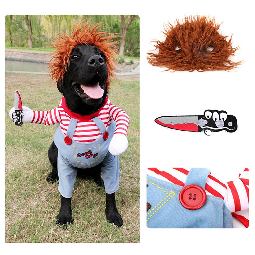 Hond Halloween Kleding Honden Holding Een Mes Halloween Kerst Kostuum Funny Pet Kat Partij Cosplay Kleding Kleding Hond Halloween Kleding Honden Holding Een Mes Halloween Kerst Kostuum Funny Pet Kat Partij Cosplay Kleding Kleding