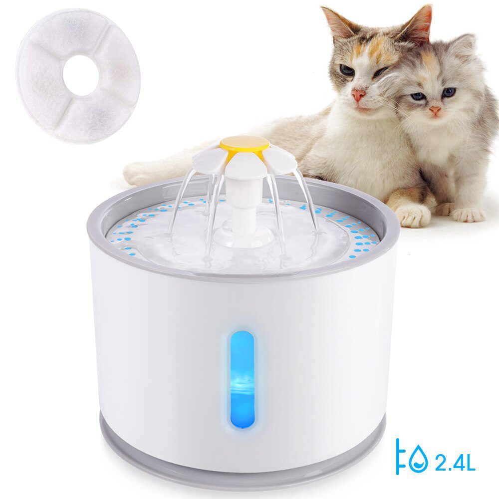 Automatische Huisdier Kat Fontein Met Led Verlichting 5 Pack Filters 2.4L Usb Honden Katten Mute Drinker Feeder Bowl Drinken dispenser Automatische Huisdier Kat Fontein Met Led Verlichting 5 Pack Filters 2.4L Usb Honden Katten Mute Drinker Feeder Bowl Drinken dispenser