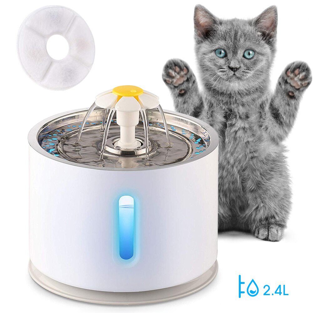 Automatische Huisdier Kat Fontein Met Led Verlichting 5 Pack Filters 2.4L Usb Honden Katten Mute Drinker Feeder Bowl Drinken dispenser Automatische Huisdier Kat Fontein Met Led Verlichting 5 Pack Filters 2.4L Usb Honden Katten Mute Drinker Feeder Bowl Drinken dispenser