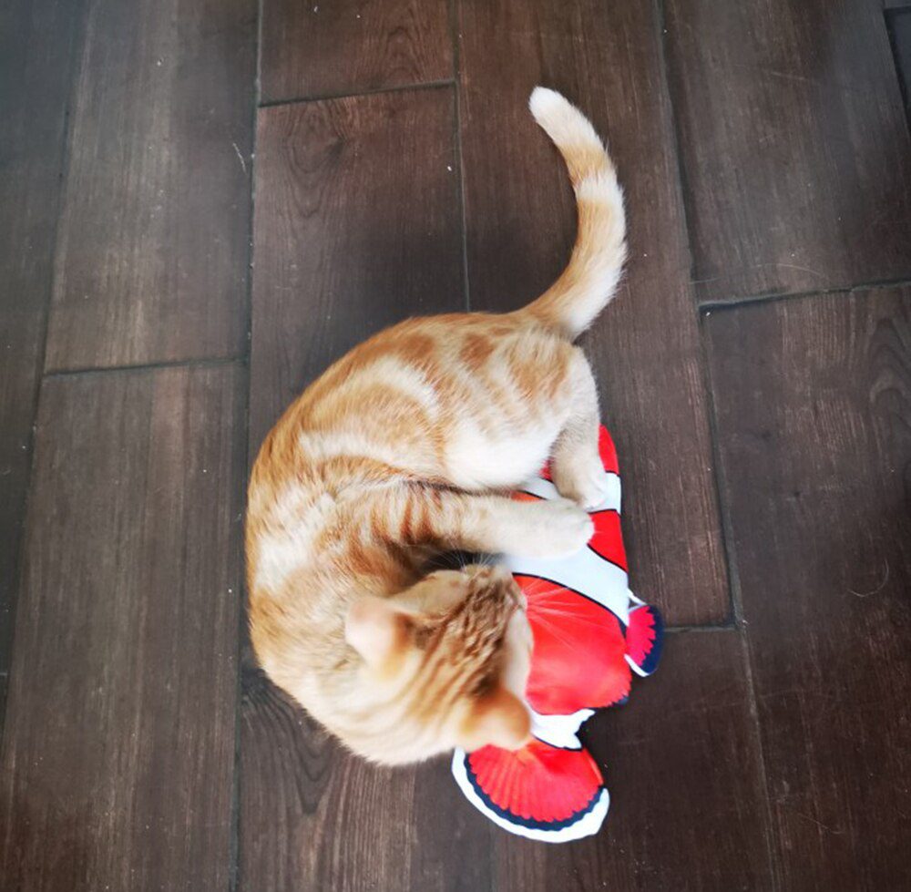 Kat Speelgoed Vis Usb Elektrische Opladen Simulatie Vis Kattenkruid Kat Huisdier Chew Bite Interactieve katten Speelgoed Dropshiping Floppy Kwispelende Vis