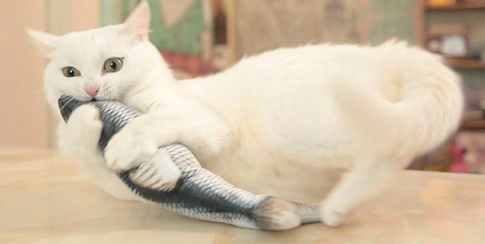 Kat Speelgoed Vis Usb Elektrische Opladen Simulatie Vis Kattenkruid Kat Huisdier Chew Bite Interactieve katten Speelgoed Dropshiping Floppy Kwispelende Vis