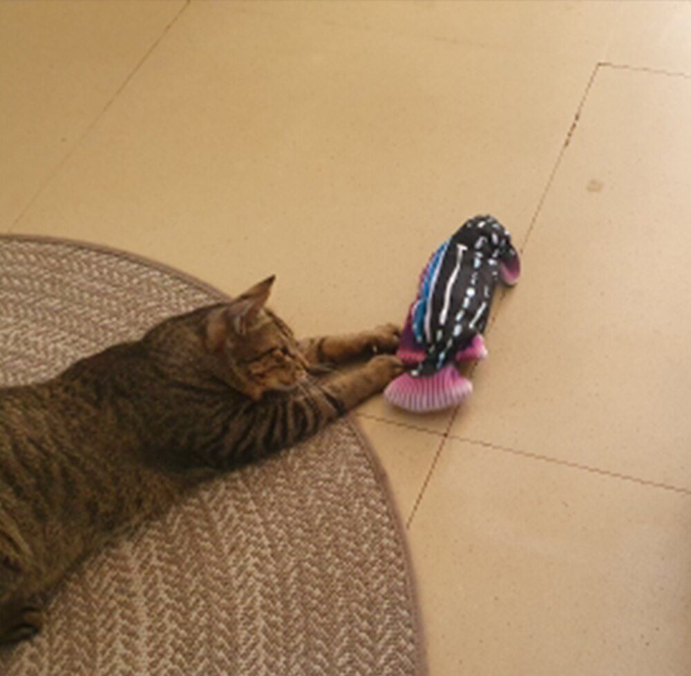 Kat Speelgoed Vis Usb Elektrische Opladen Simulatie Vis Kattenkruid Kat Huisdier Chew Bite Interactieve katten Speelgoed Dropshiping Floppy Kwispelende Vis