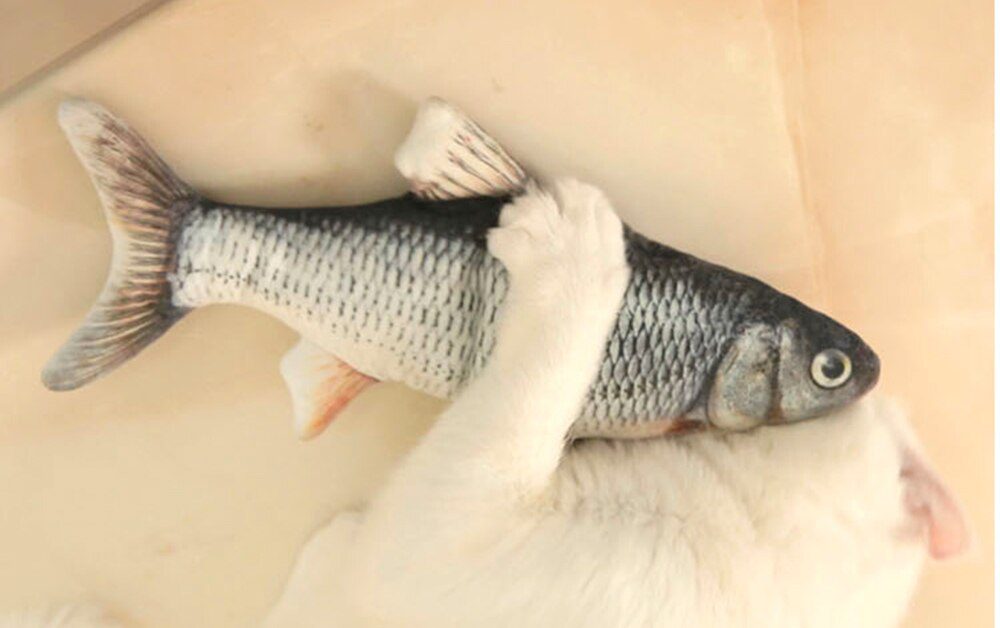 Kat Speelgoed Vis Usb Elektrische Opladen Simulatie Vis Kattenkruid Kat Huisdier Chew Bite Interactieve katten Speelgoed Dropshiping Floppy Kwispelende Vis