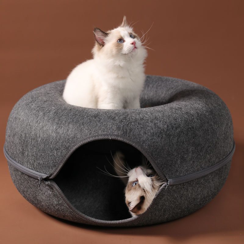 Katten Huis Mand Natuurlijke Vilt Huisdier Kat Cave Bedden Nest Grappige Ronde Ei-Type Met Kussen Mat Voor Kleine honden Puppy Huisdieren Benodigdheden