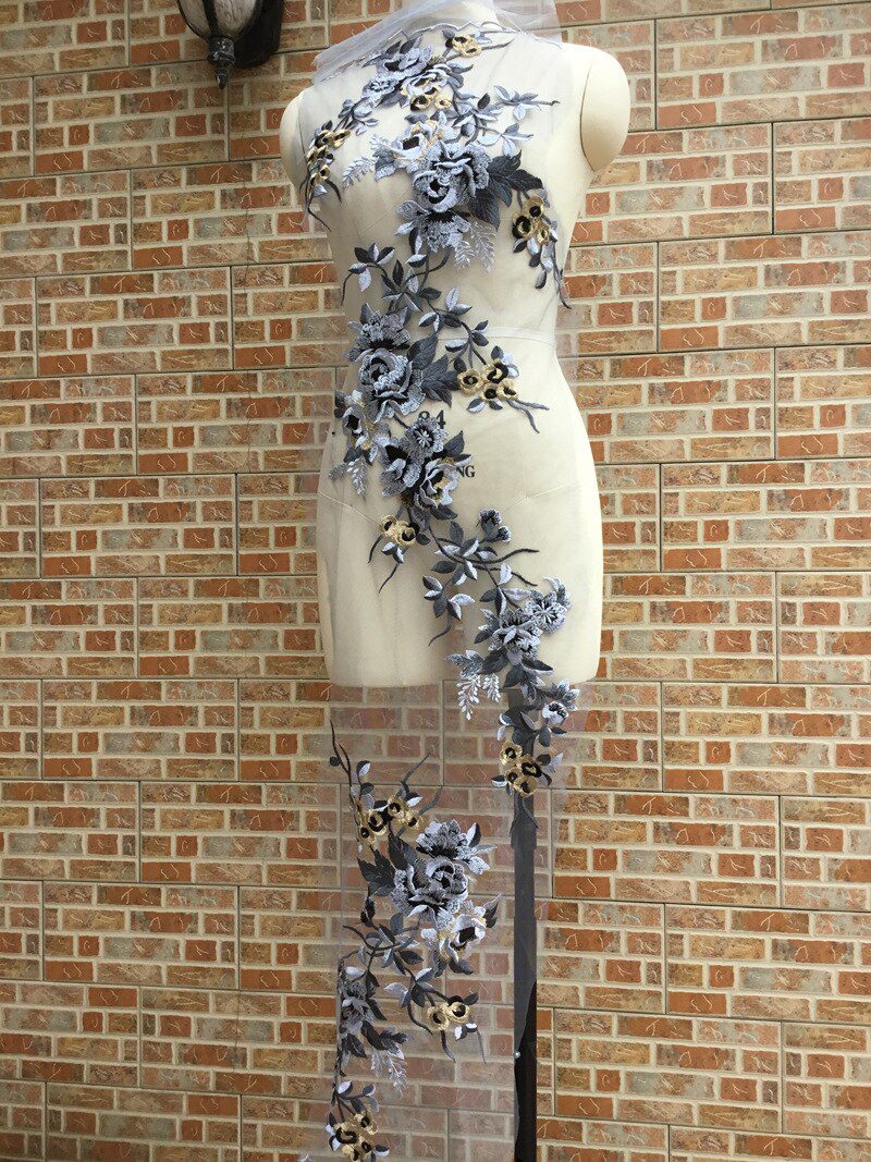 Big Size Dress Applique DIY Bridal Headdress Clothes Fabric Sewing Supplies Craft Wedding Dress Applique