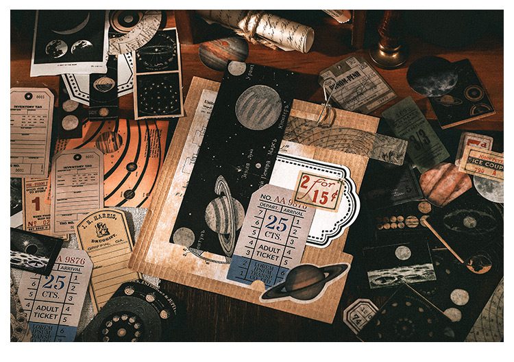 200 pcs/set Vintage Junk Journal paper Card Decorative Stationery Scrapbooking Diary Album Lable Retro Material Sticker Planner