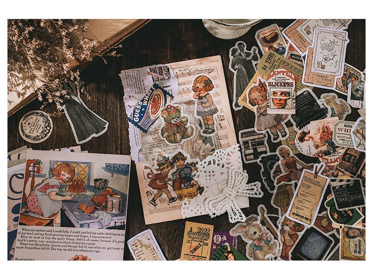 200 pcs/set Vintage Junk Journal paper Card Decorative Stationery Scrapbooking Diary Album Lable Retro Material Sticker Planner