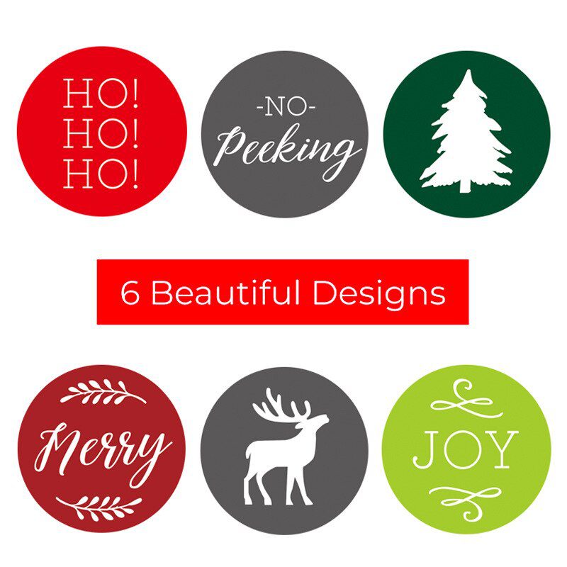 100-500pcs 6 Designs 1 Inch Christmas Theme Seal Labels Stickers For DIY Gift Baking Package Envelope Stationery Decoration