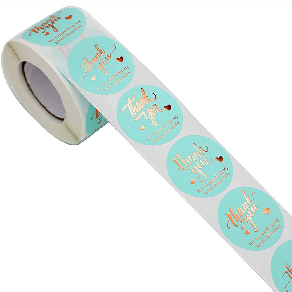 100-500pcs Thank You For Supporting My Small Business Floral Sticker Gift Packaging Seal Label Scrapbooking Stationery Sticker