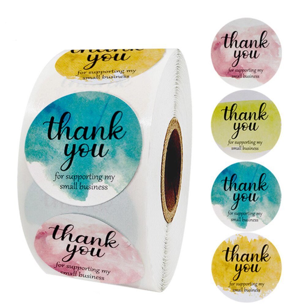 100-500pcs Thank You For Supporting My Small Business Floral Sticker Gift Packaging Seal Label Scrapbooking Stationery Sticker