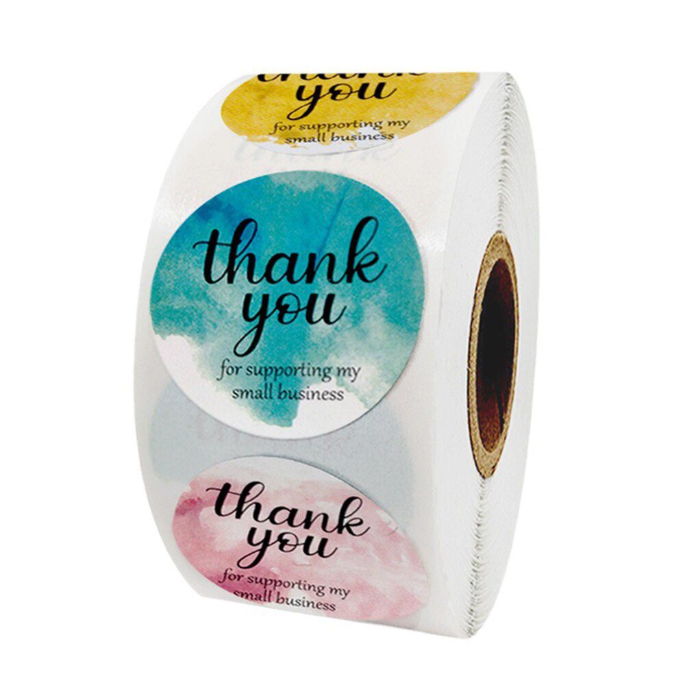 100-500pcs Thank You For Supporting My Small Business Floral Sticker Gift Packaging Seal Label Scrapbooking Stationery Sticker