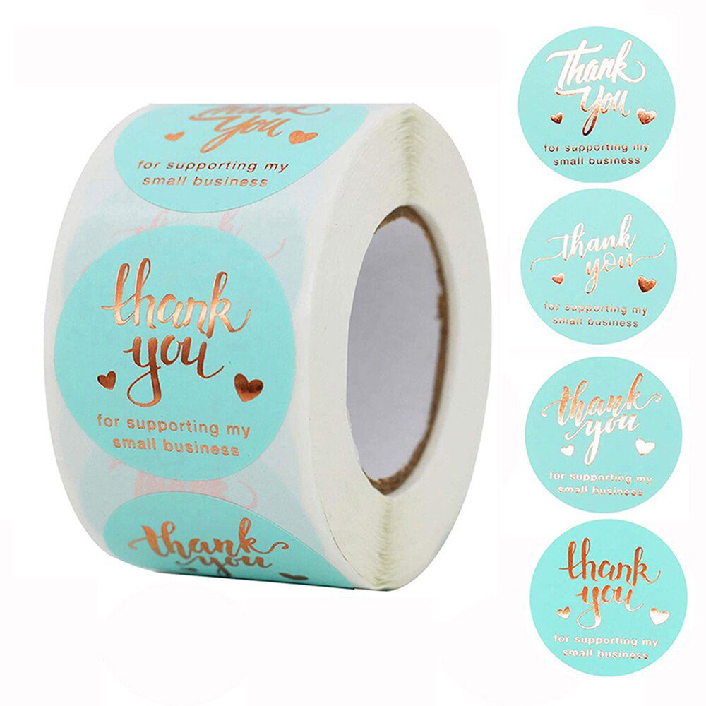 100-500pcs Thank You For Supporting My Small Business Floral Sticker Gift Packaging Seal Label Scrapbooking Stationery Sticker