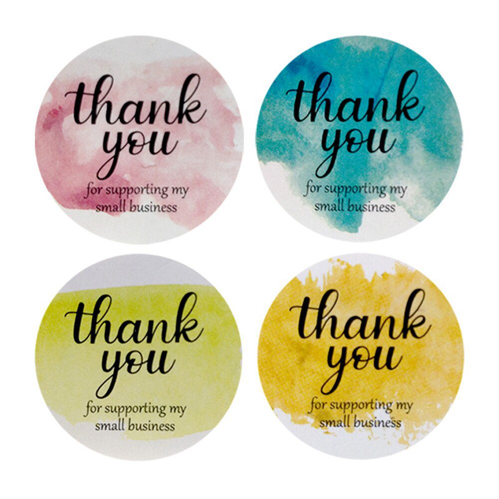 100-500pcs Thank You For Supporting My Small Business Floral Sticker Gift Packaging Seal Label Scrapbooking Stationery Sticker