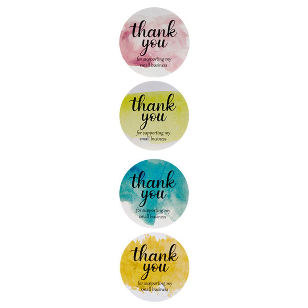 100-500pcs Thank You For Supporting My Small Business Floral Sticker Gift Packaging Seal Label Scrapbooking Stationery Sticker