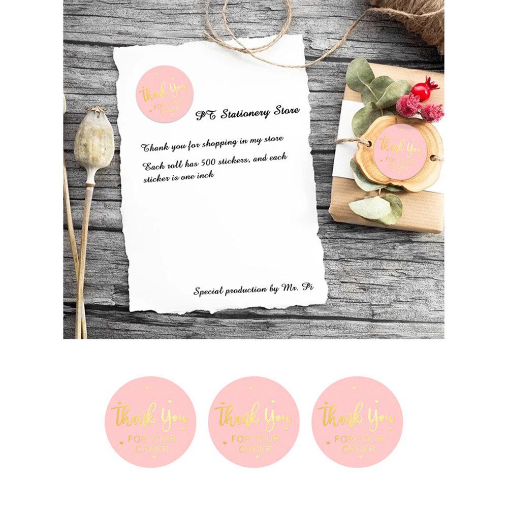 100-500pcs Transparent Labels Thank You for Your Order Stickers Seal Labels for shop Business Package Stationery Sticker