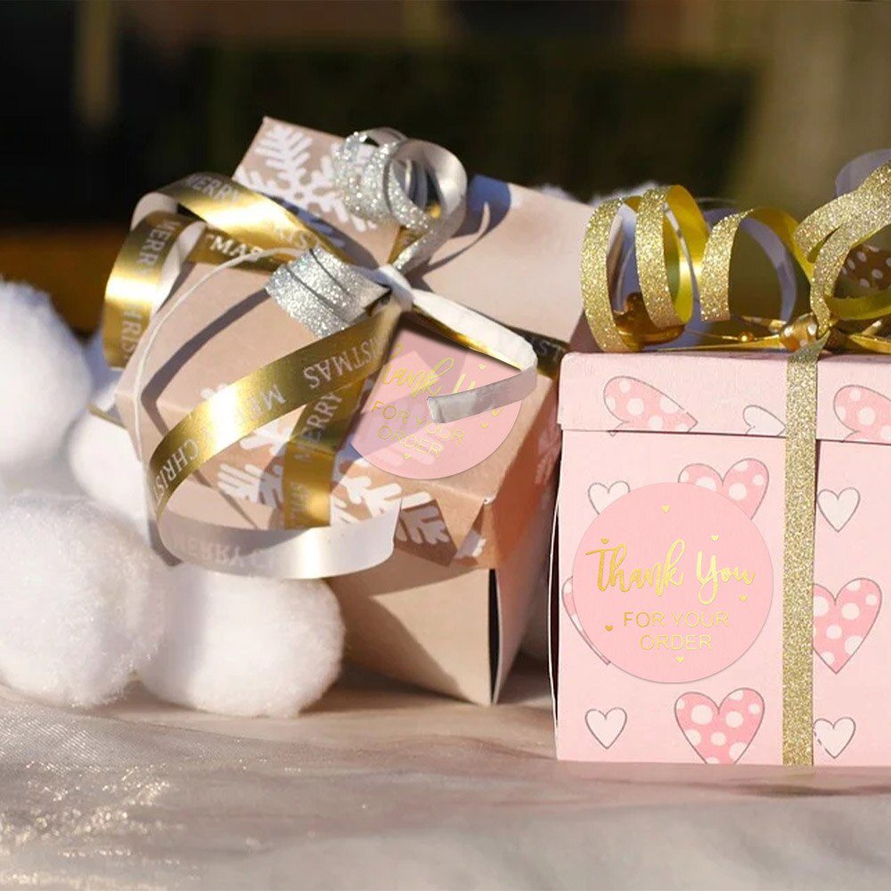 100-500pcs Transparent Labels Thank You for Your Order Stickers Seal Labels for shop Business Package Stationery Sticker