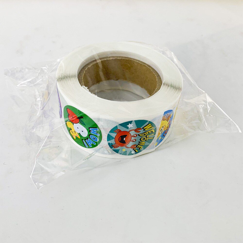 100-500pcs Spanish Reward Stickers Encouragement Sticker Roll For Kids Motivational Stickers With Cute Animals For Students