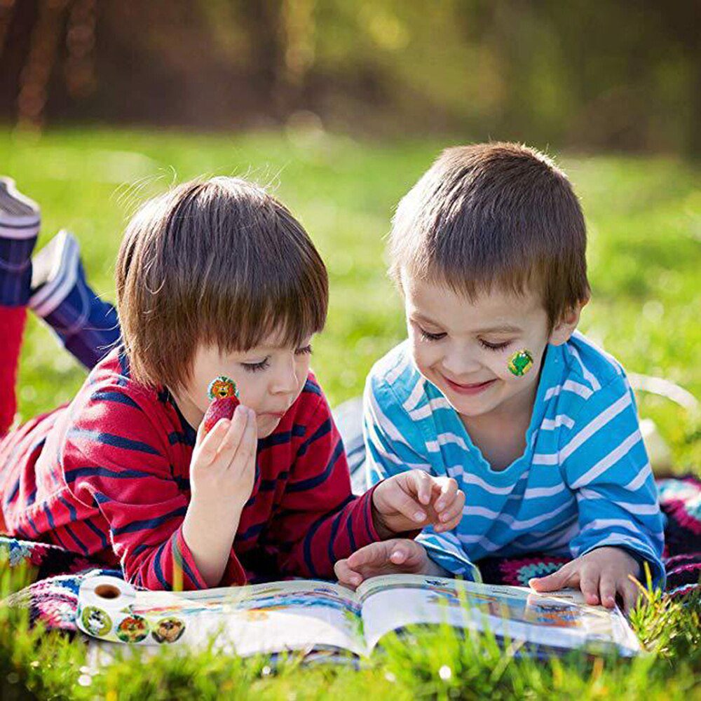 100-500pcs Spanish Reward Stickers Encouragement Sticker Roll For Kids Motivational Stickers With Cute Animals For Students