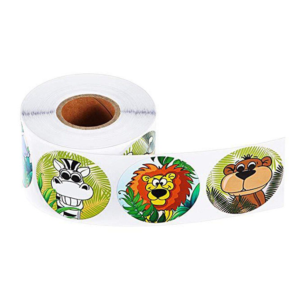 100-500pcs Spanish Reward Stickers Encouragement Sticker Roll For Kids Motivational Stickers With Cute Animals For Students
