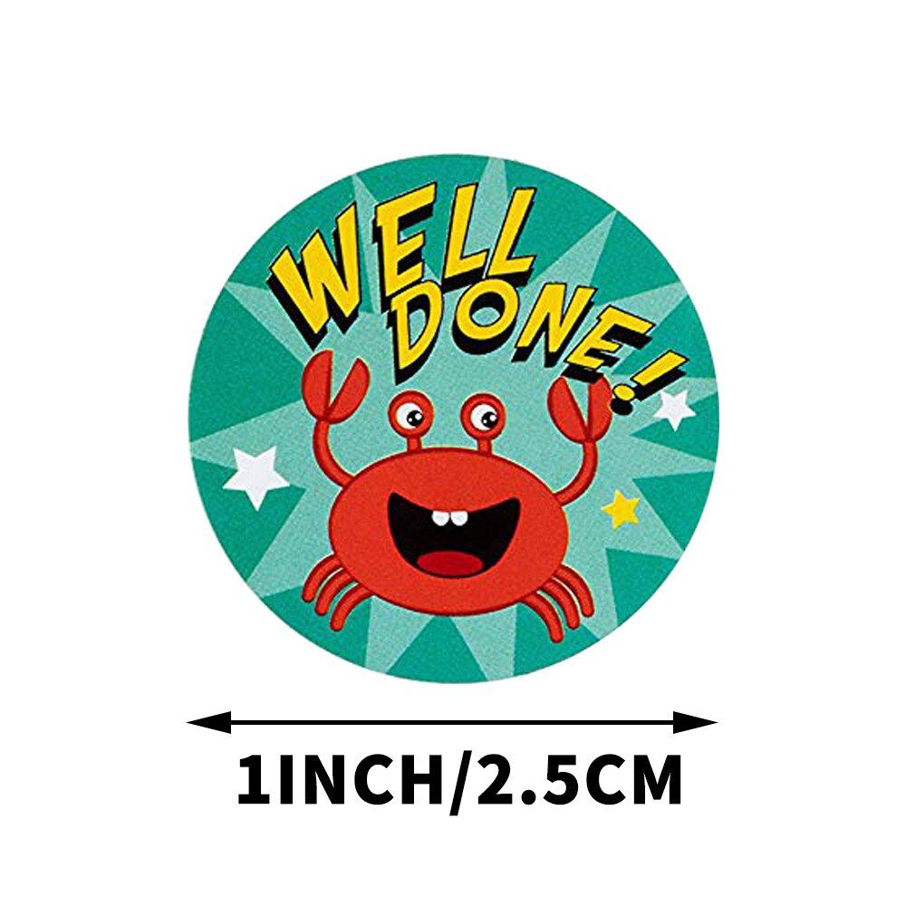 100-500pcs Spanish Reward Stickers Encouragement Sticker Roll For Kids Motivational Stickers With Cute Animals For Students