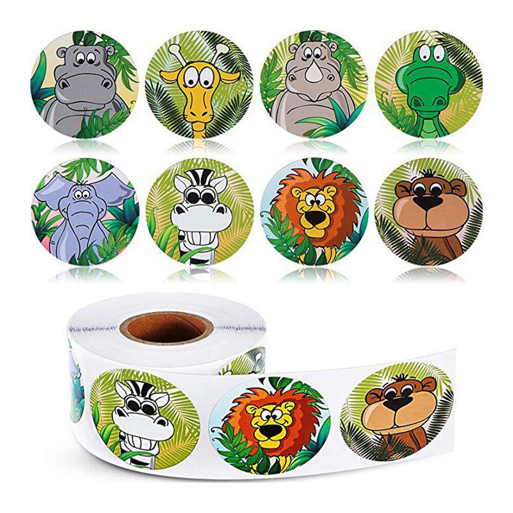 100-500pcs Spanish Reward Stickers Encouragement Sticker Roll For Kids Motivational Stickers With Cute Animals For Students