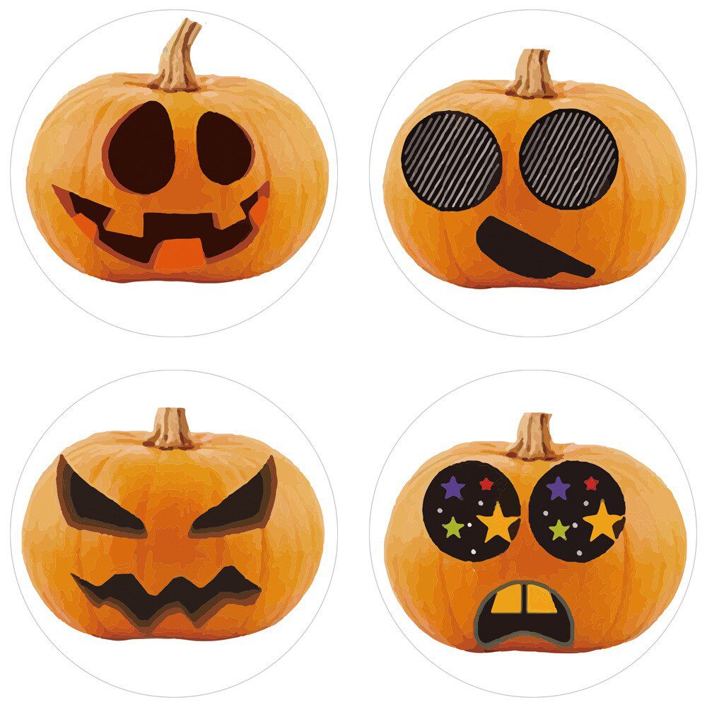 100-500pcsHalloween Pumpkin Ghost Round Handmade Packaging Sealing Label Sticker DIY Halloween Gift Stickers Halloween Decor