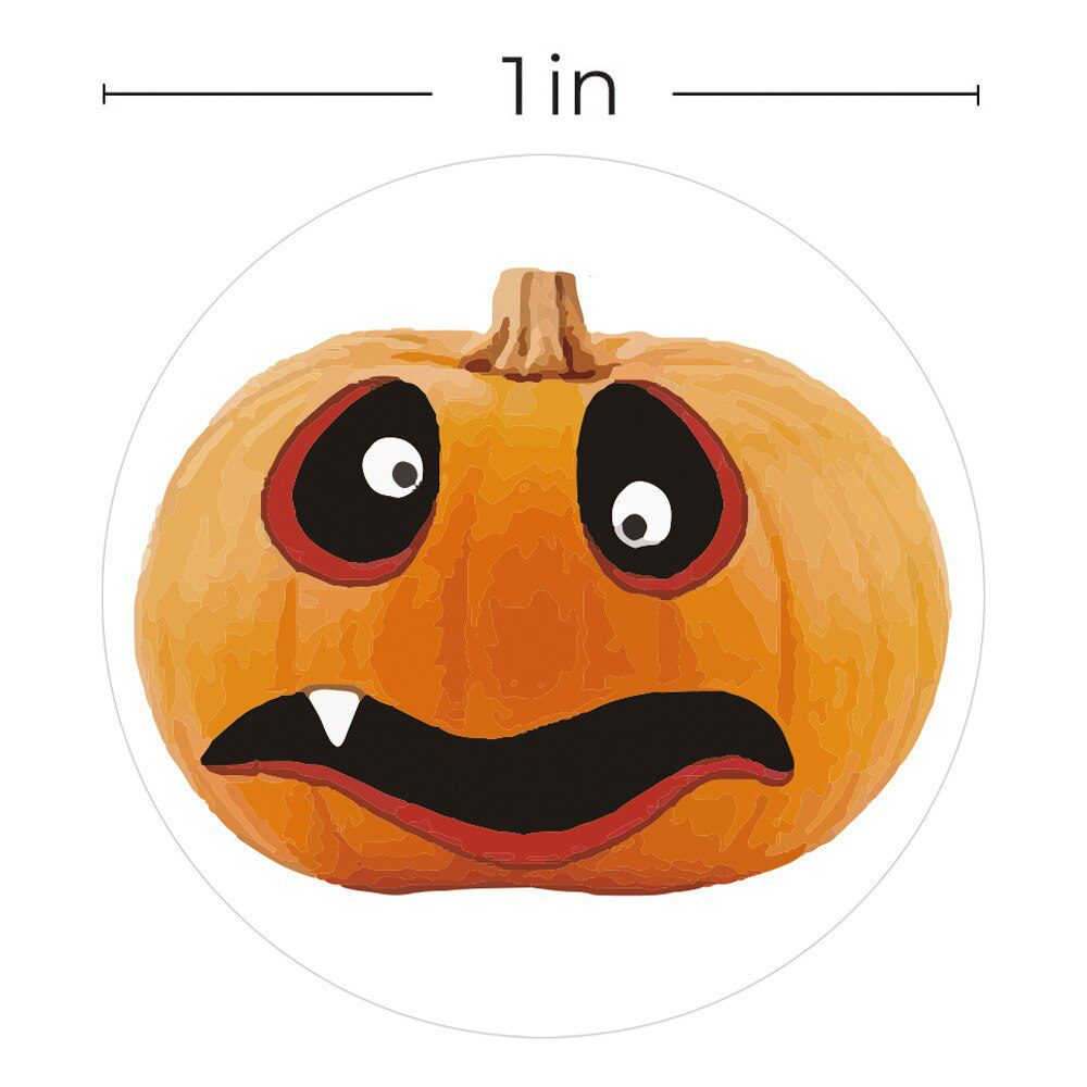 100-500pcsHalloween Pumpkin Ghost Round Handmade Packaging Sealing Label Sticker DIY Halloween Gift Stickers Halloween Decor
