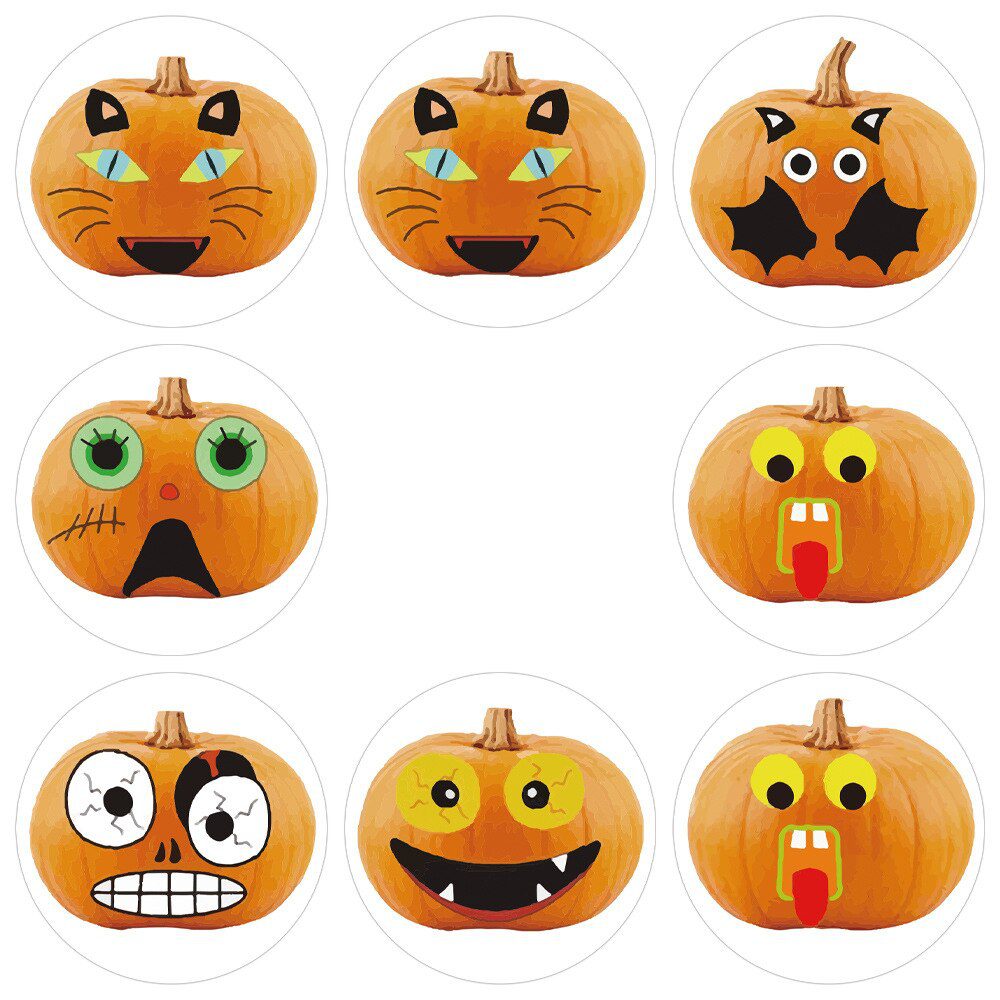 100-500pcsHalloween Pumpkin Ghost Round Handmade Packaging Sealing Label Sticker DIY Halloween Gift Stickers Halloween Decor