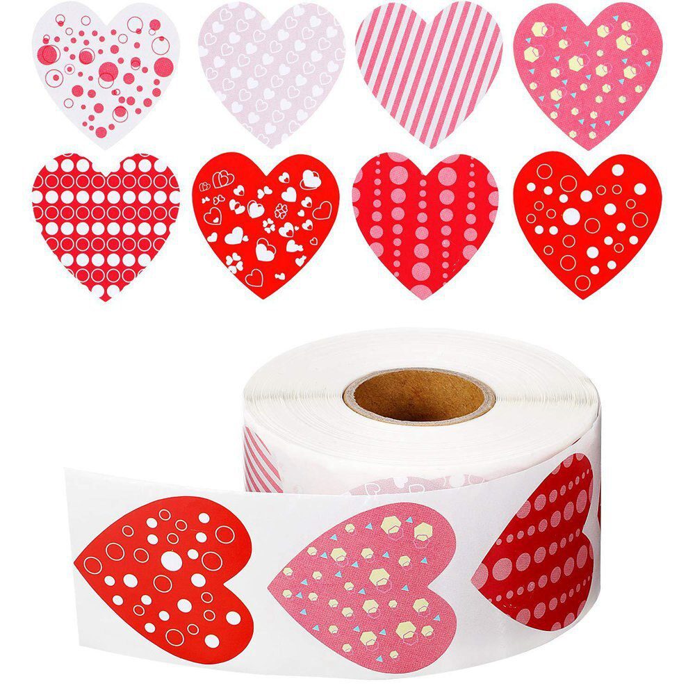 100-500 Labels Love Rainbow Sticker Heart Shape Scrapbooking Gift Packaging Party Wedding Valentine's Day Stationery Sticker