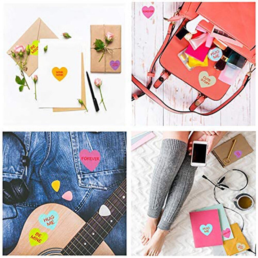 100-500 Labels Love Rainbow Sticker Heart Shape Scrapbooking Gift Packaging Party Wedding Valentine's Day Stationery Sticker