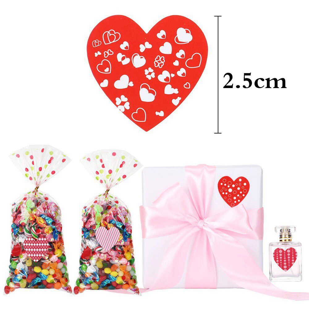 100-500 Labels Love Rainbow Sticker Heart Shape Scrapbooking Gift Packaging Party Wedding Valentine's Day Stationery Sticker