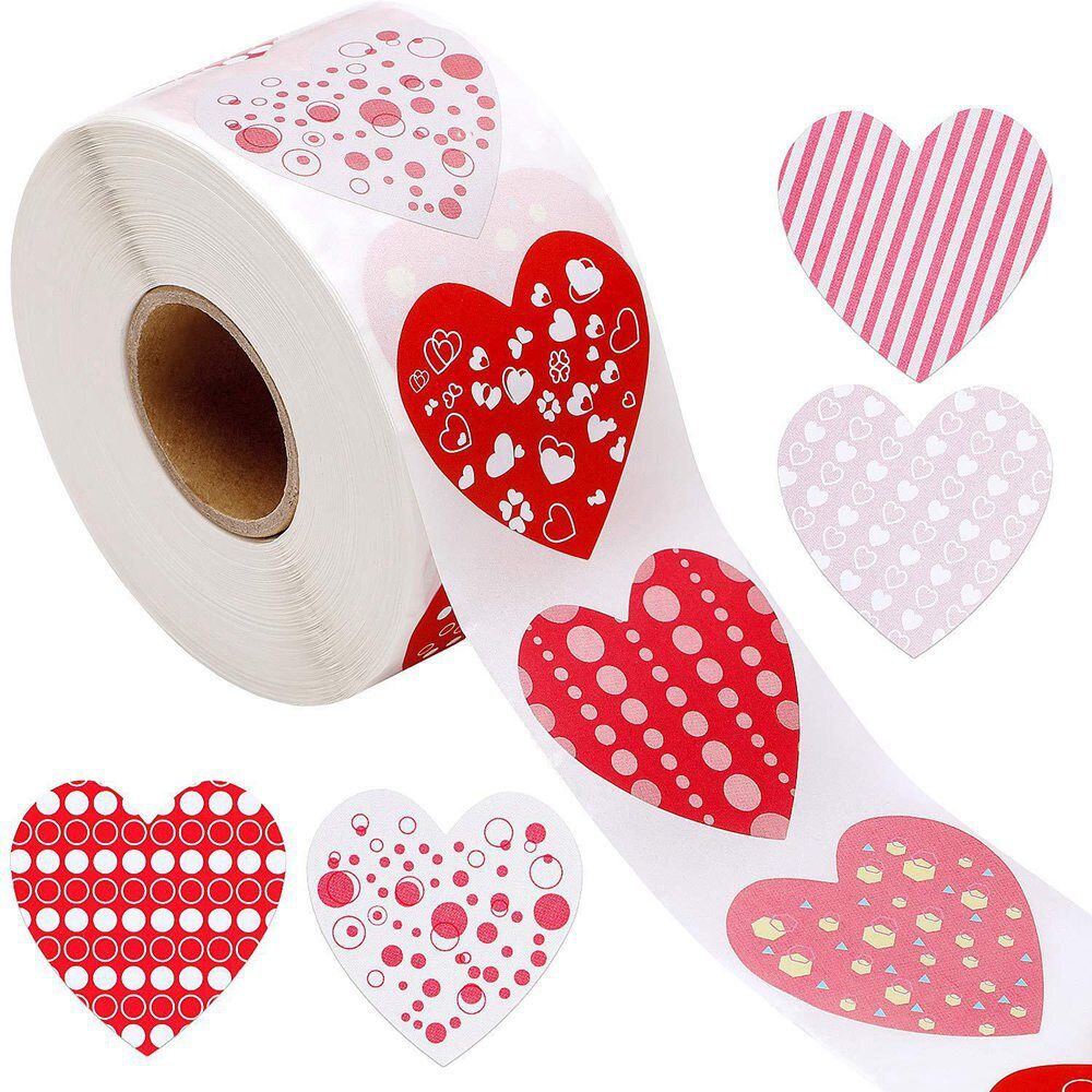 100-500 Labels Love Rainbow Sticker Heart Shape Scrapbooking Gift Packaging Party Wedding Valentine's Day Stationery Sticker
